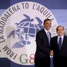 Encaixada de mans de Berlusconi i Obama.