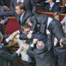 Durant el debat de ratificació de l'acord bilateral s'han produït aldarulls i protestes en el si del Parlament d'Ucraïna. 